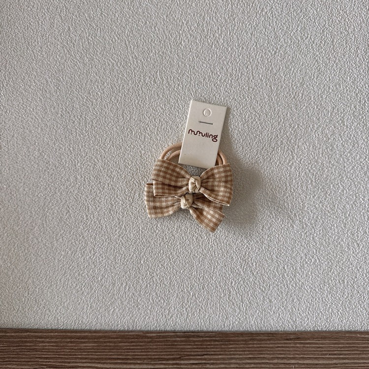 Children's Plaid Bow Hair Ties Set