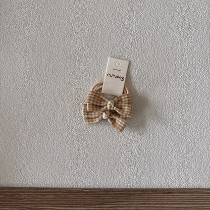 Children's Plaid Bow Hair Ties Set