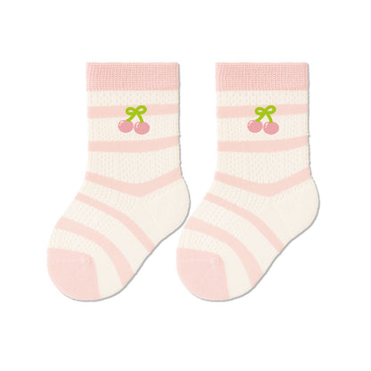 Breathable Cotton Baby Socks With Cartoon Colors