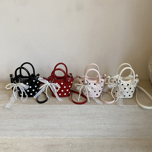 Sweet Pearl Bow Mini Shoulder Bag for Girls