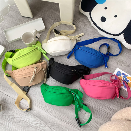 Trendy Kids' Solid Color Crossbody Bag