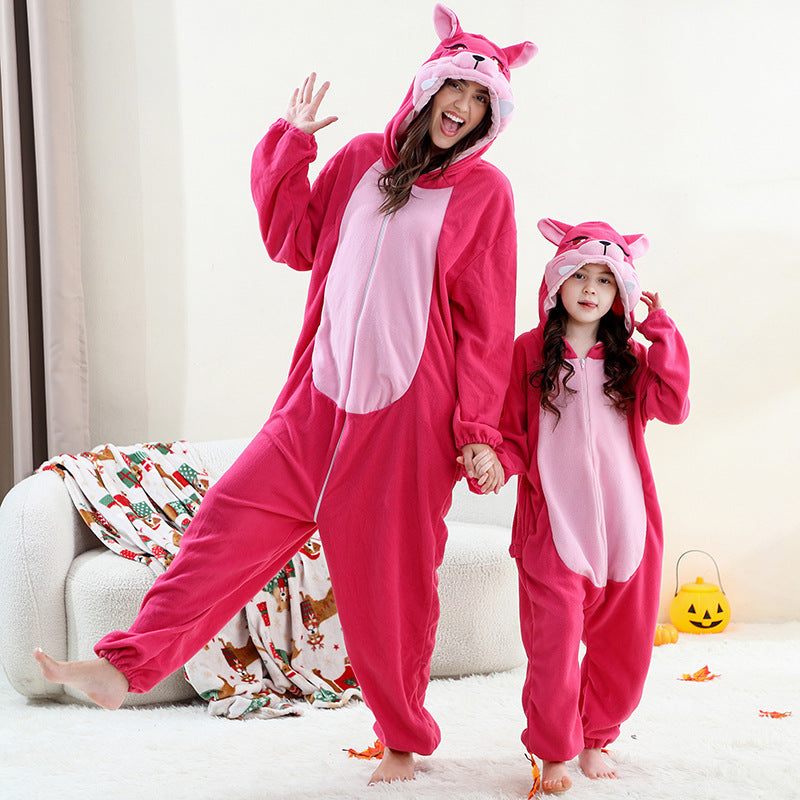 Kids & Adults Fleece Onesie Pajamas with Easter Patterns