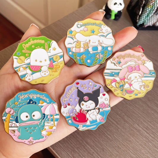 Cartoon Character Metal Brooches - Cute Melody & Kuromi Pins