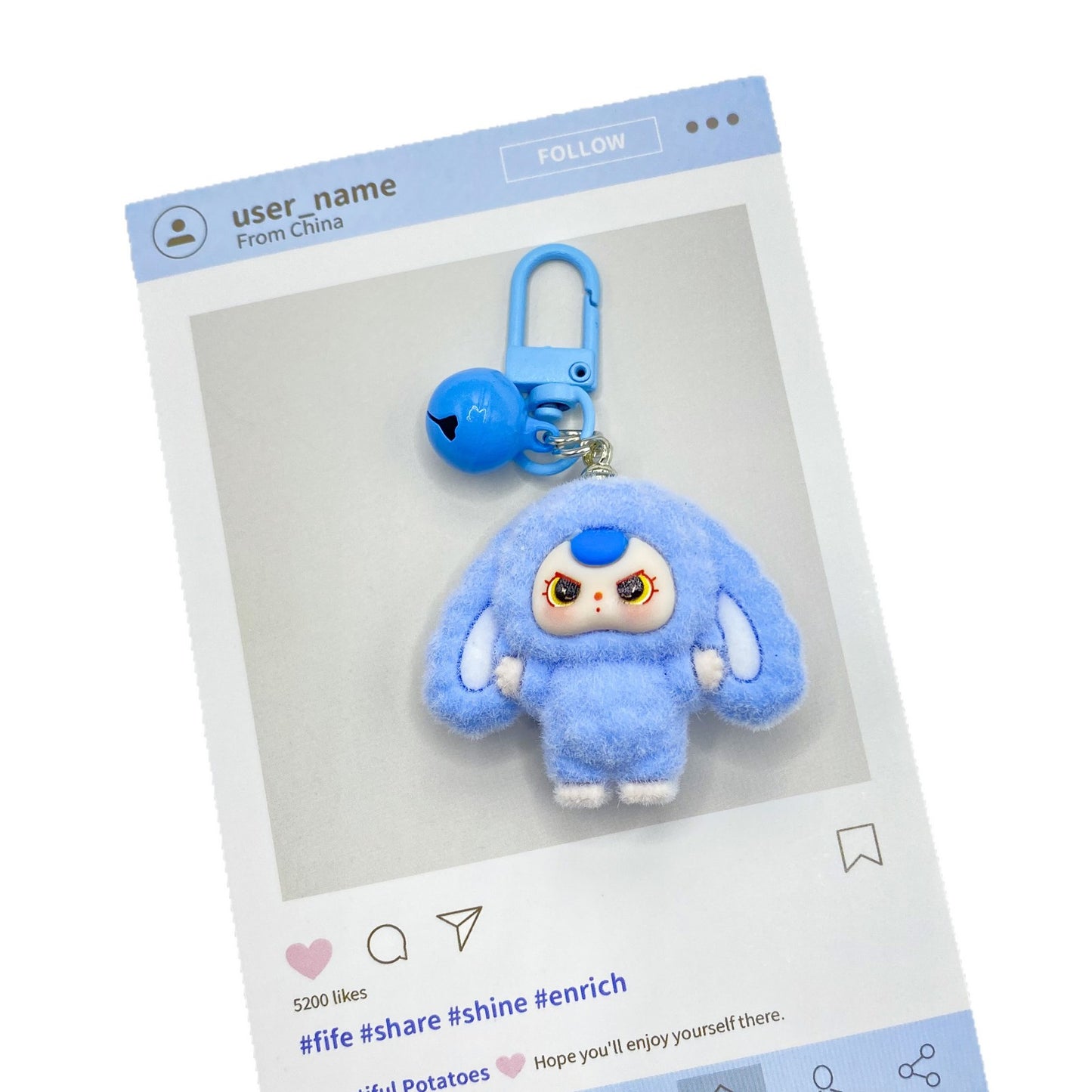 Cute Plush Bunny Keychain Bag Charm - DIY Accessory