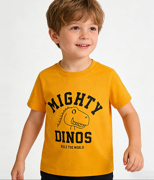 Cute Dinosaur Print Cotton Short Sleeve T-Shirt for Boys