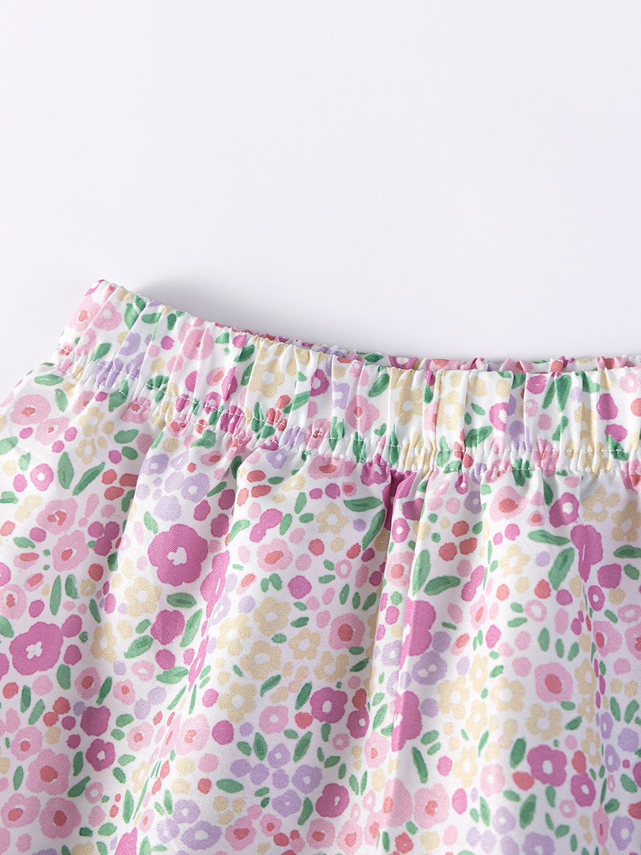 Summer Girls' Cartoon Two-Piece Outfit
