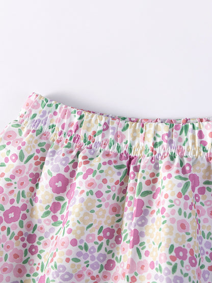 Summer Girls' Cartoon Two-Piece Outfit