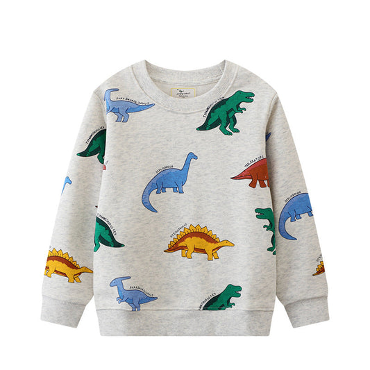 Cute Dinosaur Print Long Sleeve Kids Sweatshirt