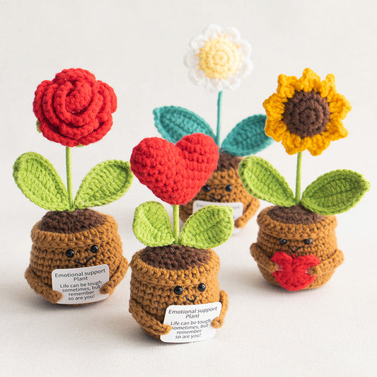 Handmade Knitted Potted Plant Decorative Bouquet