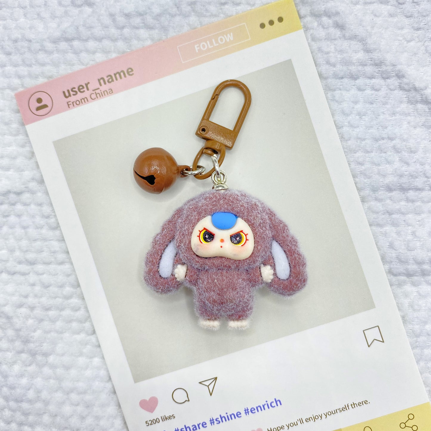 Cute Plush Bunny Keychain Bag Charm - DIY Accessory