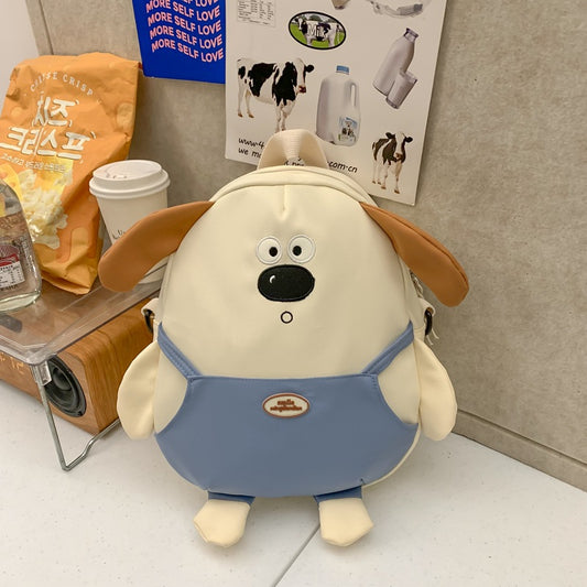 Cute Dog Print Canvas Backpack Stylish and Versatile