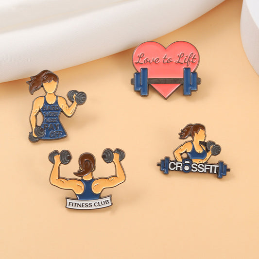 Creative Fitness Barbell Lapel Pins for Women