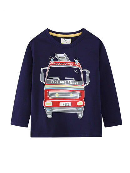 Glow-In-The-Dark Cartoon Long Sleeve T-Shirt for Boys