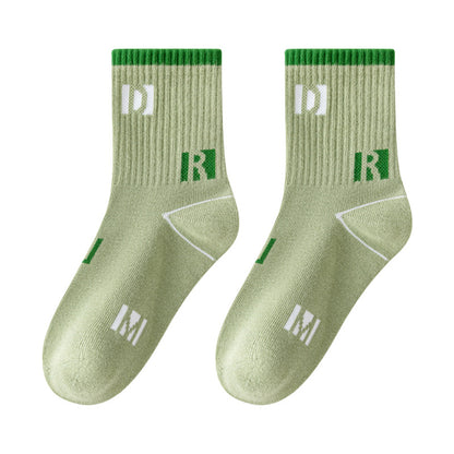 Color Block Cotton Mid-Calf Basketball Socks for Kids
