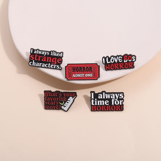 Always Scary Moments Red Horror Brooch - Stylish Halloween Gift