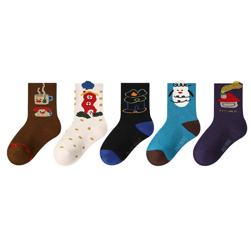 Kids Socks Animal Terry Cozy Warm Home Wear
