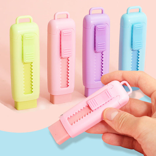 Retractable Eraser Macaron Pastel Soft Low Lint