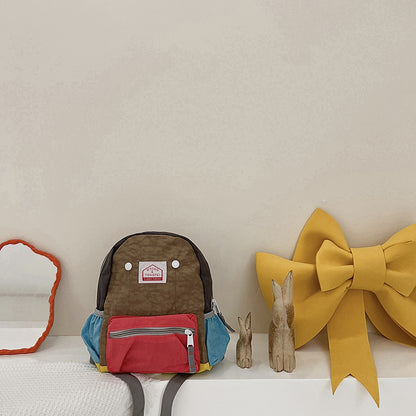 Kids Canvas Backpack Casual Lightweight Double Shoulder Bag