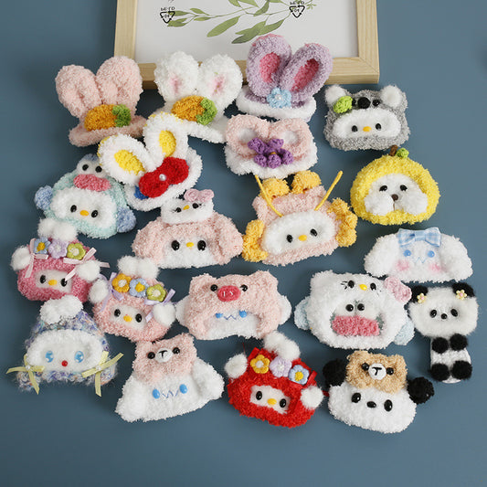 Cartoon Handmade Woven Hair Clips Adorable Kids Hair Accessories