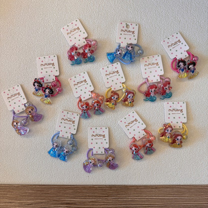 Cartoon Princess Hair Ties for Kids - Cute Elastic Hair Bands