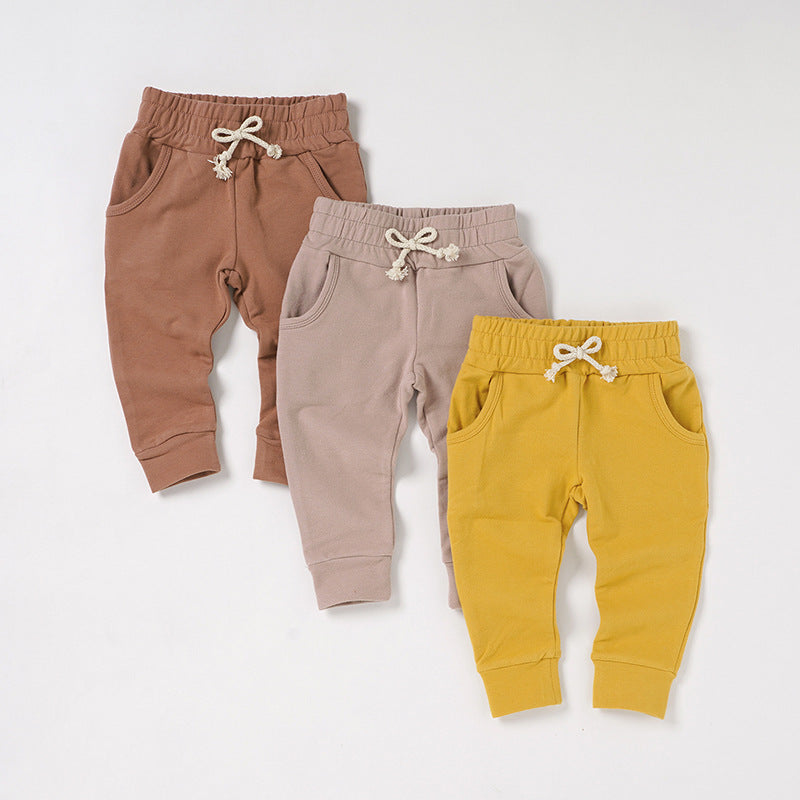 Casual Organic Cotton Baby Pants With Drawstring