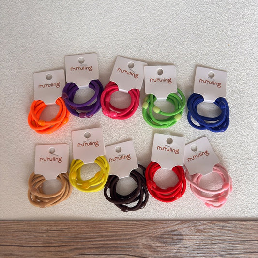 Pastel Colored Hair Ties for Kids - Nylon Ponytail Holders