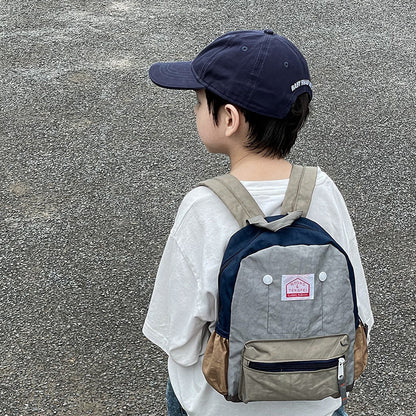 Kids Canvas Backpack Casual Lightweight Double Shoulder Bag