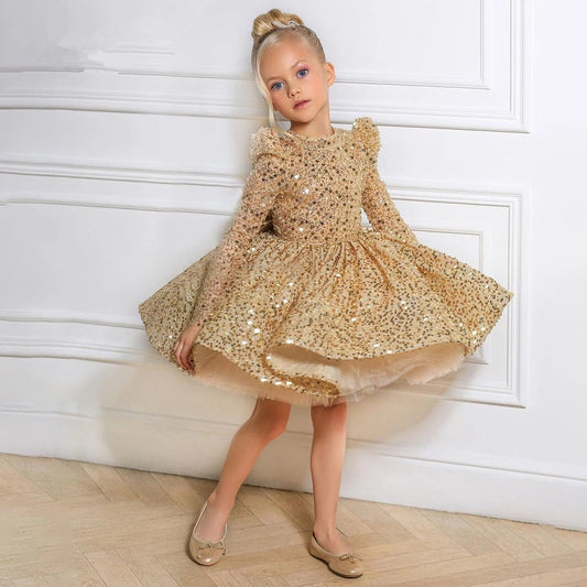 Girls' Golden Princess Formal Summer Dress