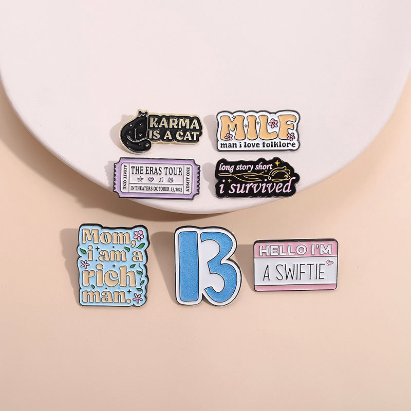 Trendy Letter Enamel Pin A SWIFTIE Badge
