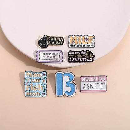 Trendy Letter Enamel Pin A SWIFTIE Badge