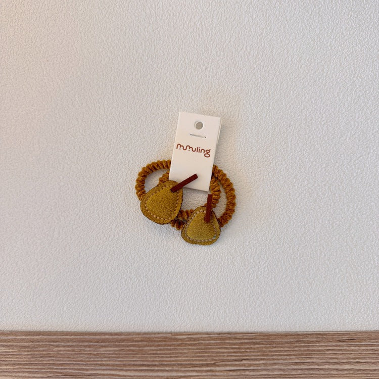 Cute Cartoon Bear Fruit Hair Ties for Kids