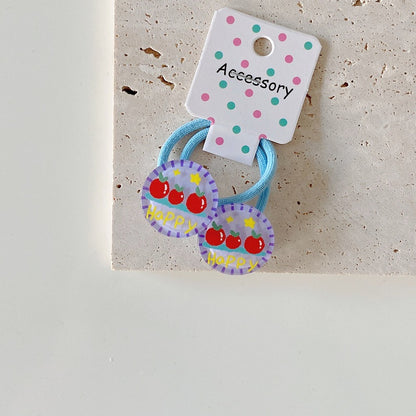 Cartoon Print Acrylic Hair Ties for Kids