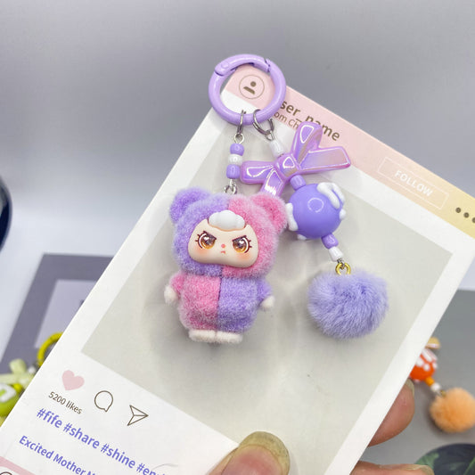 Cute Velvet Colorful Plush Keychain Accessories
