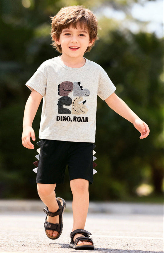 Trendy Cartoon Summer Two-Piece Set for Boys