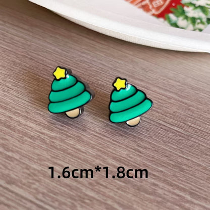 Cute Christmas Cartoon Character Earrings - Resin Drip Design