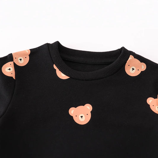 Kids Cartoon Sweatshirt And Pants Set Cotton Casual Outfit