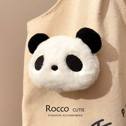 Cute Panda Plush Brooch Cartoon Animal Pin for Girls