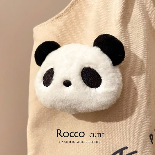 Cute Panda Plush Brooch Cartoon Animal Pin for Girls
