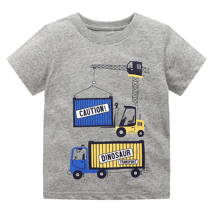 Kids Cartoon Cotton Short Sleeve T-Shirt