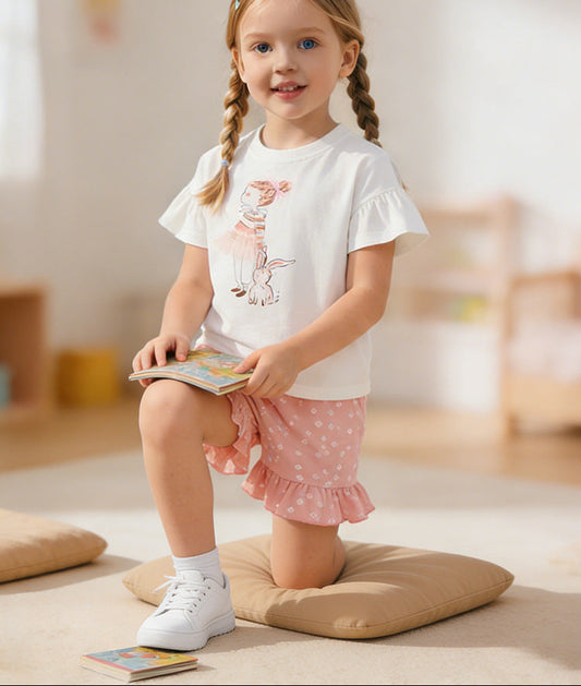 Trendy Cartoon Two-Piece Set for Girls