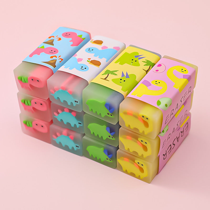 Novelty Heart Dinosaur Erasers For Pencil Correction