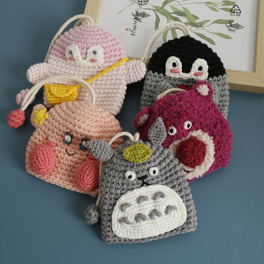 Handmade Crochet Key Case Anime Style Breathable Cotton Key Holder