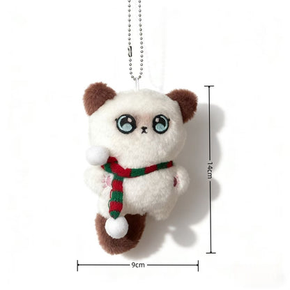 Cute Plush Siamese Cat Keychain Pendant for Bags
