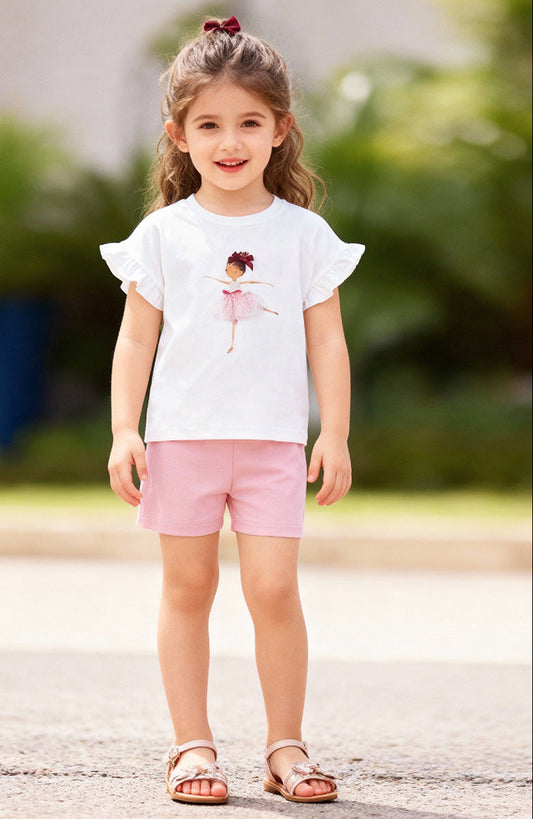 Summer Cartoon Two-Piece Outfit for Girls