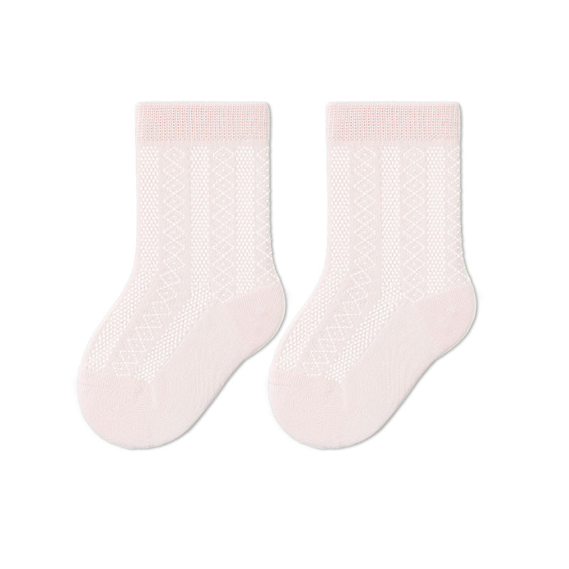 Baby Cotton Socks Breathable Mid-Calf Socks for Boys and Girls