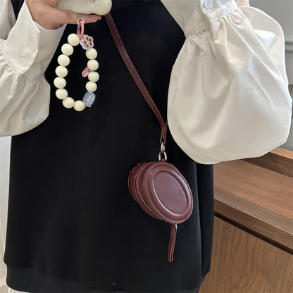 Oval Shaped Retro Women’s Box Bag with Makeup Mirror