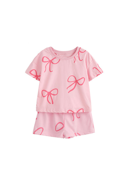 Cute Girl's Two-Piece Printed Summer Outfit