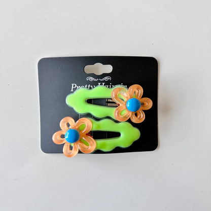 Colorful Wave Hair Clips for Kids - Cute Floral Design