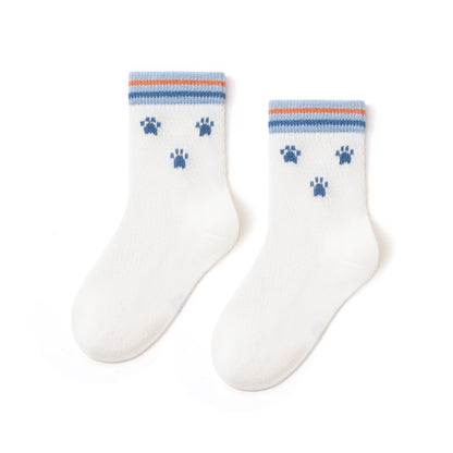 Cartoon Animal Mid-Calf Socks For Kids - Lightweight Cotton