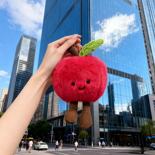 Creative Apple Plush Keychain Toy for Casual Style